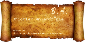 Brichter Annamária névjegykártya