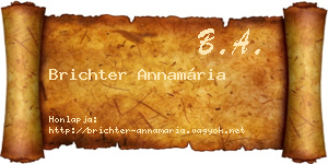 Brichter Annamária névjegykártya